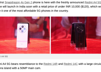 Redmi A4 5G announced in India as the first Snapdragon 4s Gen 2 phone