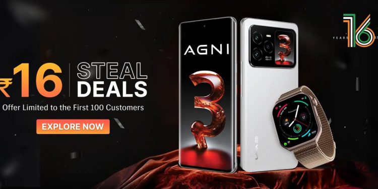 Lava Celebrates 16th Anniversary with Flash Sale: Agni 3 and Prowatch V1 for Just ₹16