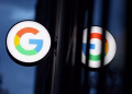 The logo for Google LLC is seen at the Google Store Chelsea in Manhattan, New York City, U.S., November 17, 2021.